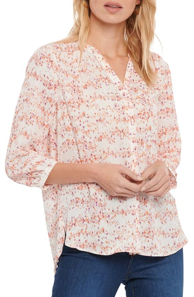 Shop Nydj High/low Crepe Blouse In Rosemead