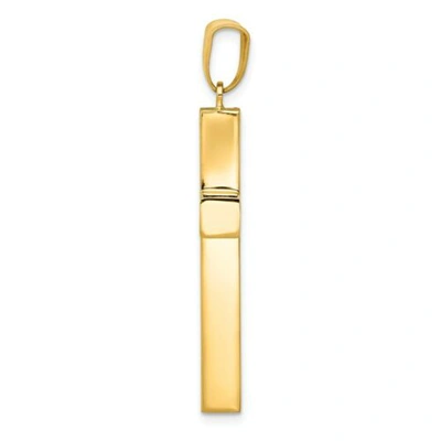 Pre-owned Goldia 14k Yellow Gold Polished Hollow Latin Cross Christianity Religious Pendant