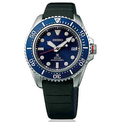 Pre-owned Seiko Prospex Sne593p1 Solar Blue Dial Silicone Strap Men's Diver Watch Warranty
