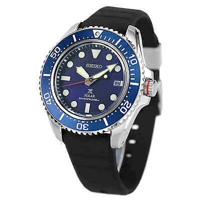 Pre-owned Seiko Prospex Sne593p1 Solar Blue Dial Silicone Strap Men's Diver Watch Warranty