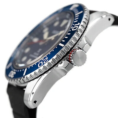 Pre-owned Seiko Prospex Sne593p1 Solar Blue Dial Silicone Strap Men's Diver Watch Warranty