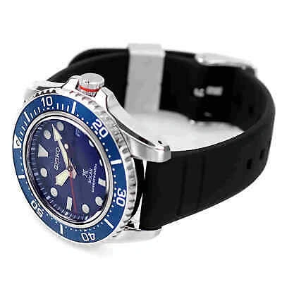 Pre-owned Seiko Prospex Sne593p1 Solar Blue Dial Silicone Strap Men's Diver Watch Warranty