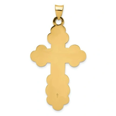 Pre-owned Goldia 14k Yellow Gold Solid Polished Casted Eastern Orthodox Cross Pendant