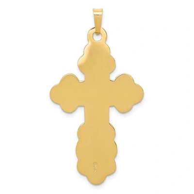 Pre-owned Goldia 14k Yellow Gold Solid Polished Casted Eastern Orthodox Cross Pendant