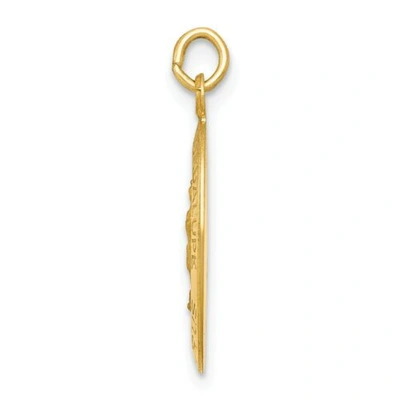Pre-owned Goldia 14k Yellow Gold Our Lady Of Guadalupe "pray For Us" Religious Medal Pendant