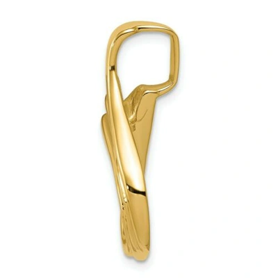 Pre-owned Accessories & Jewelry 14k Yellow Gold Polished & Casted Reversible Omega Slide Fits Up To 6mm Necklace