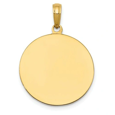 Pre-owned Pricerock 14k Yellow Gold Polished & Engraveable Saint Joseph Pray For Us Medal Pendant