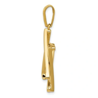 Pre-owned Goldia 14k Yellow Gold Polished Solid Star Of David Jewish Symbol Religious Pendant