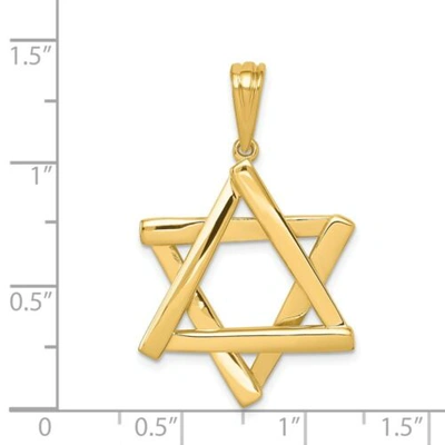 Pre-owned Goldia 14k Yellow Gold Polished Solid Star Of David Jewish Symbol Religious Pendant