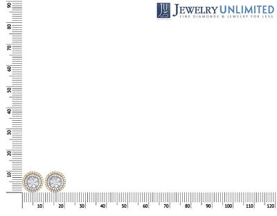 Pre-owned Jewelry Unlimited 10k Tt Yellow/white Gold Flower Cluster Round Real Diamond Studs Earring 0.75...