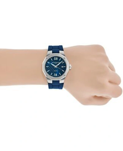 Pre-owned Baume Et Mercier Baume & Mercier Riviera Automatic Blue Dial Rubber Strap Men's Watch 10619