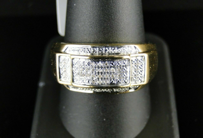 Pre-owned Silvergemsjewelry202 Mens 14k Yellow Gold Finish Round Cut Diamond Pinky Ring Band 1.10 Ct
