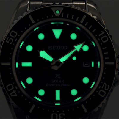 Pre-owned Seiko Prospex Sbdj051 Black Diver Scuba 200m Solar Sapphire Stainless Men Watch