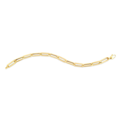 Pre-owned Phillip Gavriel 14kt Yellow Gold Cable Paperclip Bracelet 7.5 Inch 4 Grams 7.mm In Yellow Gold, 14k