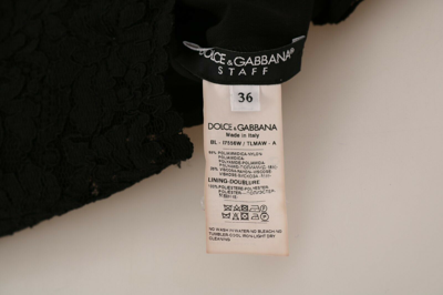Pre-owned Dolce & Gabbana Blouse Black Floral Lace Zipper Top It36 / Us2 / Xs Rrp $800