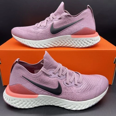 Pre owned Nike Women Epic React Flyknit 2 Running Shoes Bq8927 500 In Plum Dust black ember ModeSens