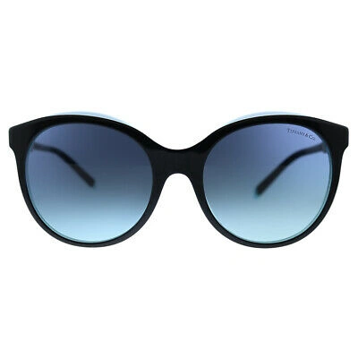 Pre-owned Tiffany & Co . Tf 4175b 82859s Black Tiffany Blue Sunglasses Blue Lens