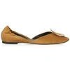 Roger Vivier Chips Ballerinas In Suede In Ocher