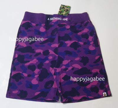 Pre-owned A Bathing Ape Men's Color Camo Sweat Shorts 1i80153001 Br In Purple