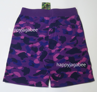 Pre-owned A Bathing Ape Men's Color Camo Sweat Shorts 1i80153001 Br In Purple