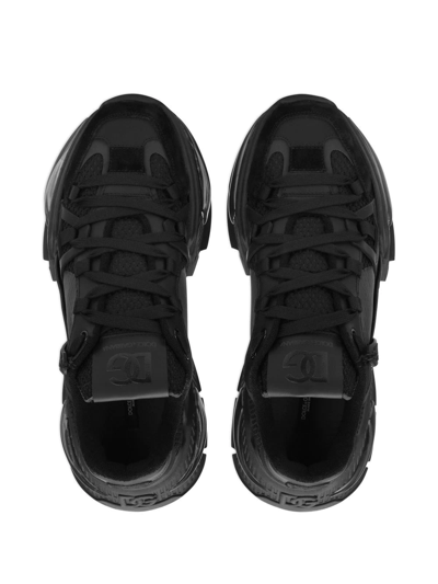 Dolce & Gabbana Black Mixed-material Airmaster Sneakers In Black