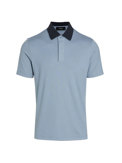 Shop Theory Men's Kayser Polo Shirt In Heron Multi