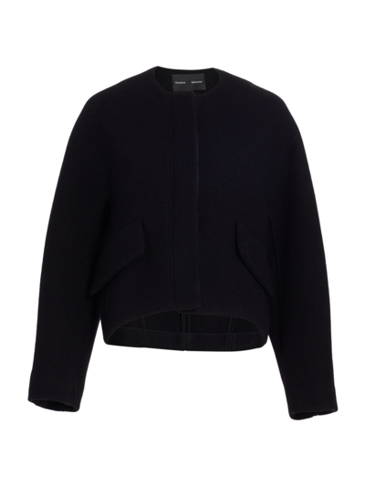 Shop Proenza Schouler Women's Double-faced Wool Melton Jacket In Black