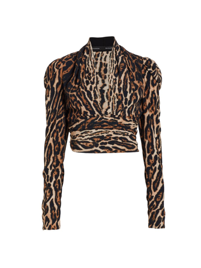 Shop Proenza Schouler Women's Leopard-print Crepe De Chine Top In Brown Multi