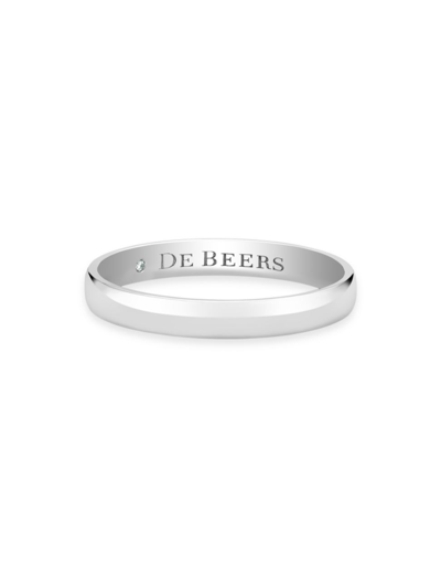 Shop De Beers Jewellers Platinum Wide Court Wedding Band Ring In White