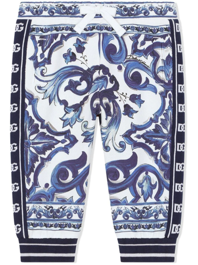 Shop Dolce & Gabbana Majolica-print Track Pants In White