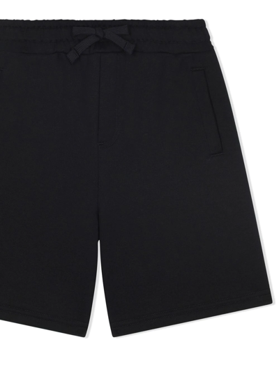 Dolce & Gabbana Heraldic Patch Bermuda Shorts In Black