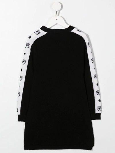 Shop Chiara Ferragni Logo-print Sweater Dress In Black
