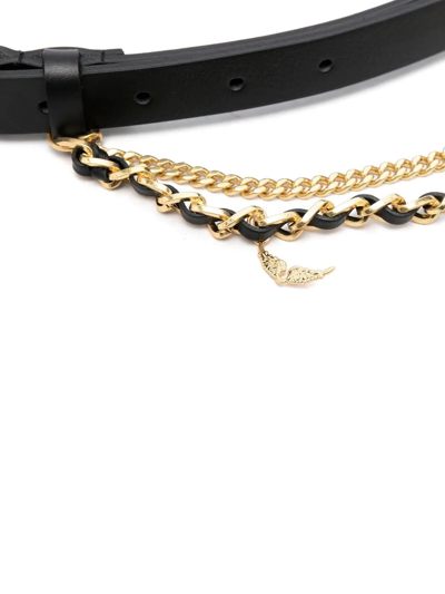 Zadig & Voltaire Chain-detail Leather Belt In Black