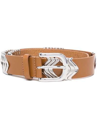 Shop Isabel Marant Buckle-fastening Leather Belt In Neutrals
