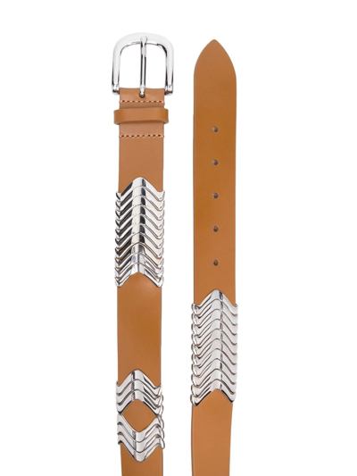 Shop Isabel Marant Buckle-fastening Leather Belt In Neutrals