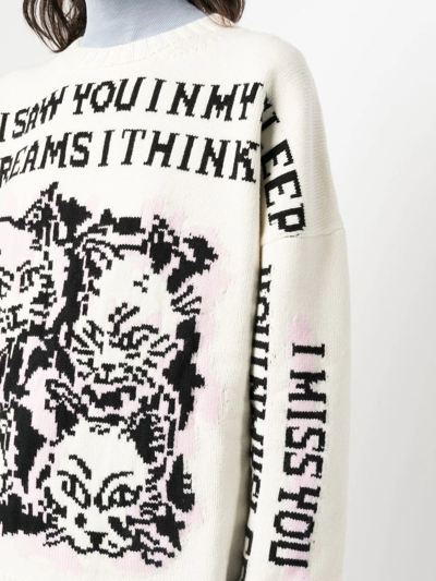 Philosophy Di Lorenzo Serafini Graphic-print Knitted Sweater In Neutrals