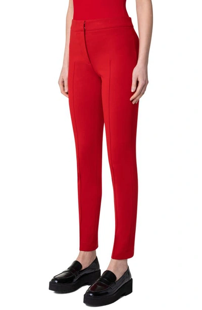 Shop Akris Punto Mara Slim Fit Jersey Ankle Pants In Red