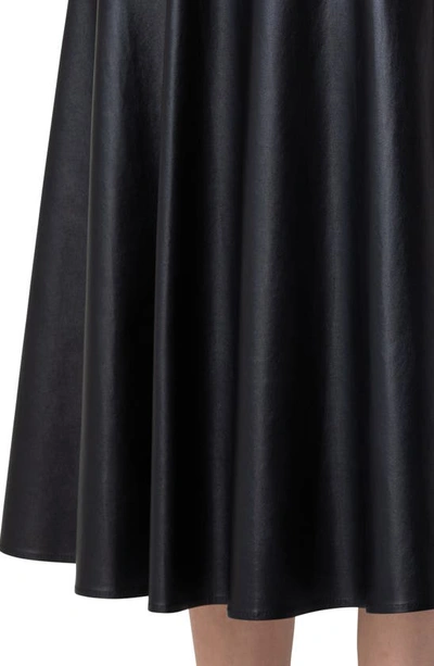 Shop Akris Punto Faux Leather Circle Midi Skirt In Black
