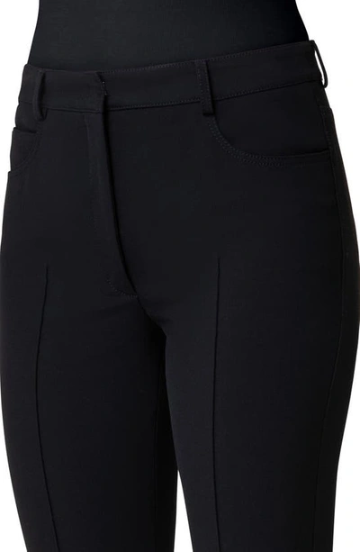 Shop Akris Punto Faye Pintucked Bootcut Stretch Crepe Pants In 009 Black