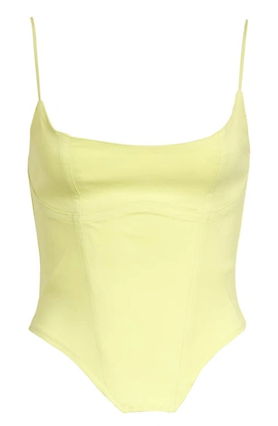 House Of Cb Flavia Slim-fit Stretch-woven Top In Neon