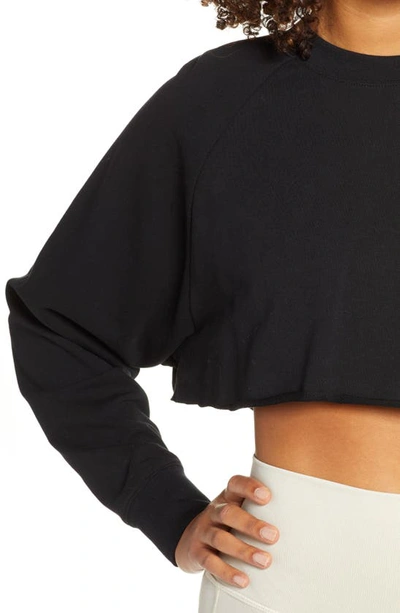 Shop Alo Yoga Double Take Crop Sweatshirt In Black
