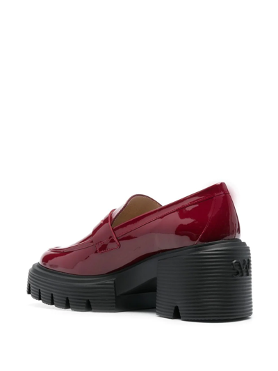 Shop Stuart Weitzman Soho 80mm Loafers In 红色