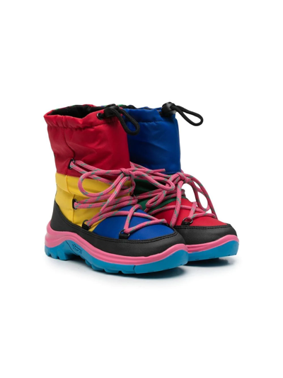 Shop Stella Mccartney Colour-block Snow Boots In 粉色