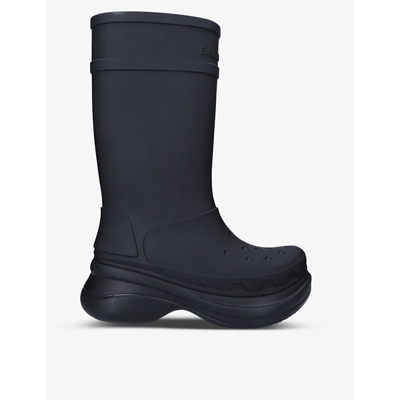 Shop Balenciaga Men's Black X Crocs Chunky Rubber Boots