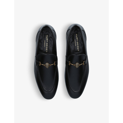 Shop Kurt Geiger Ali Eagle Head Embellished Leather Loafers In Black