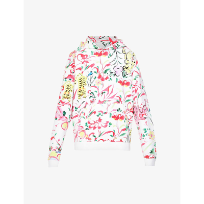 Shop Kenzo Floral-print Cotton-jersey Hoody In Multicolor