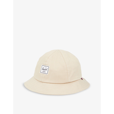 Shop Herschel Supply Co Henderson Logo-patch Cotton Bucket Hat In Taupe