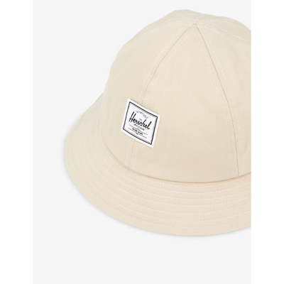 Shop Herschel Supply Co Henderson Logo-patch Cotton Bucket Hat In Taupe