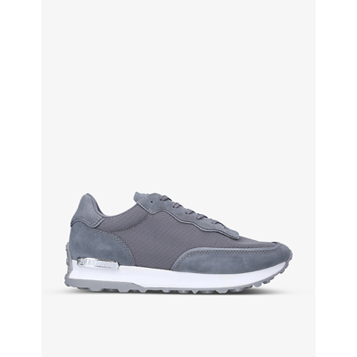 Shop Mallet Caledonian Light Suede And Mesh Trainers In Grey