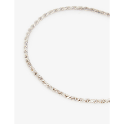 Shop Miansai Rope Chain Sterling Silver Polished Rhodium-plated Bracelet In Polished Silver